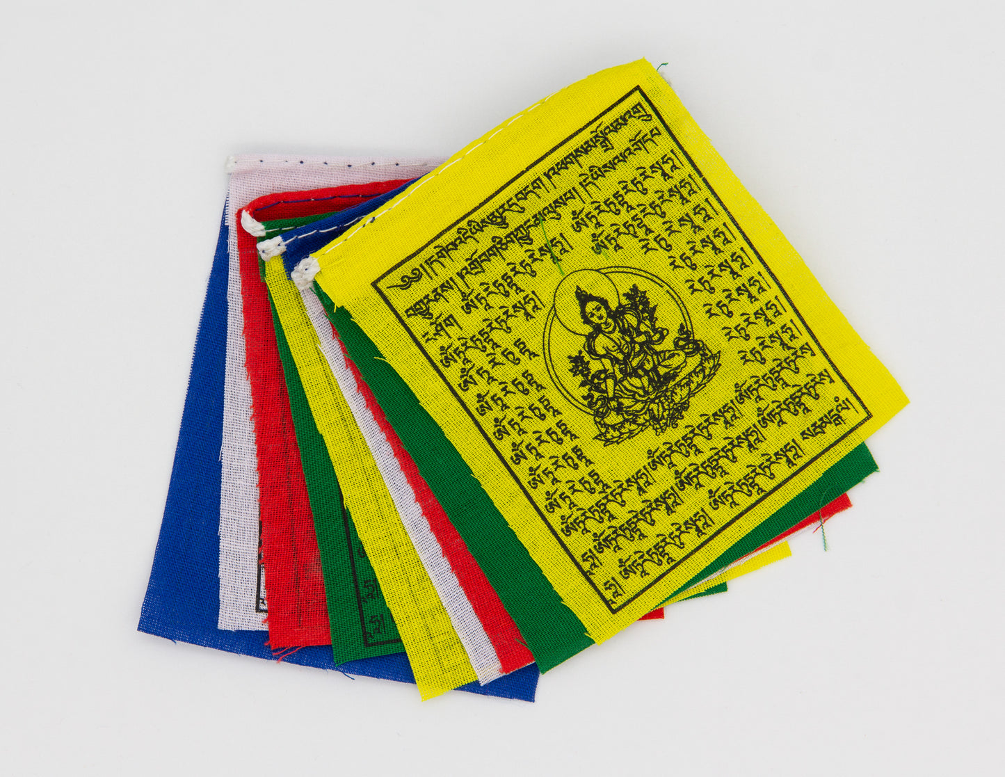 Mini Green Tara Prayer Flags, 7x9cm