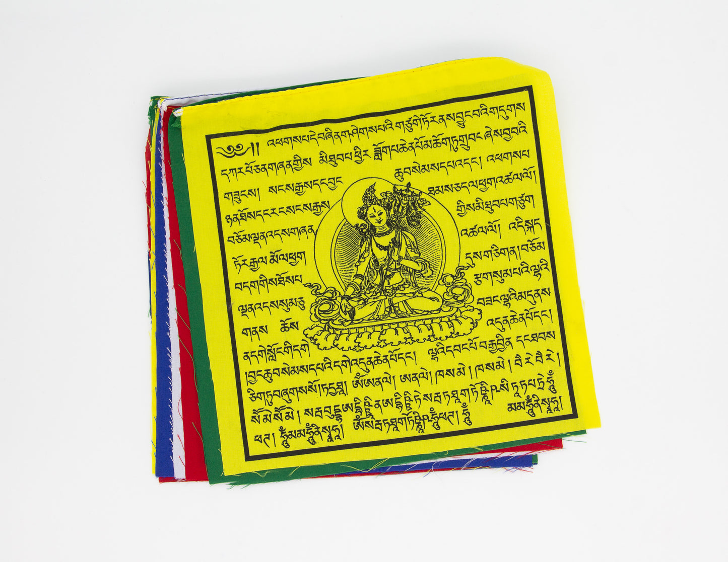 Sitatapatra "White Parasol" Prayer Flags, 20x20cm