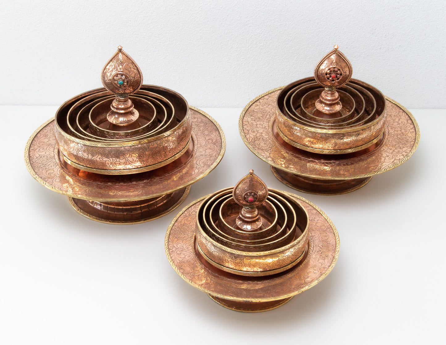 Raised Mandala Set, Polished Copper