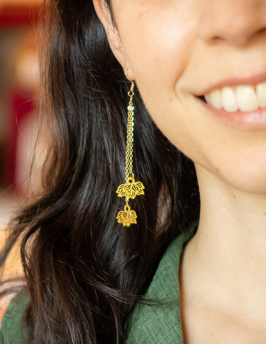 Hanging Lotus Earrings