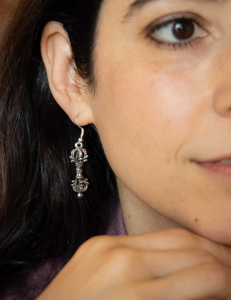 Silver Dorje Earrings