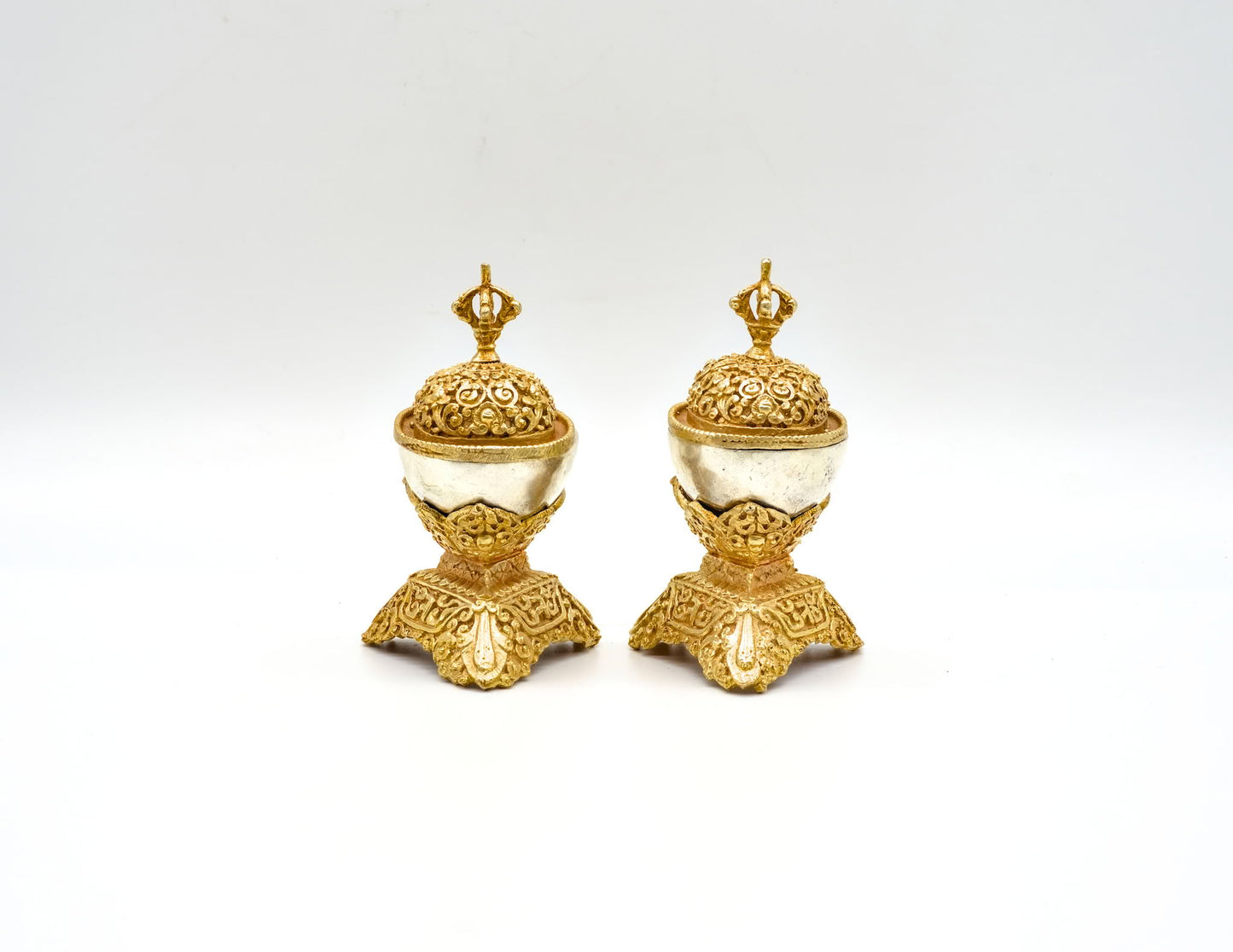 Pair of Gold & Silver Kapala – 8.5cm