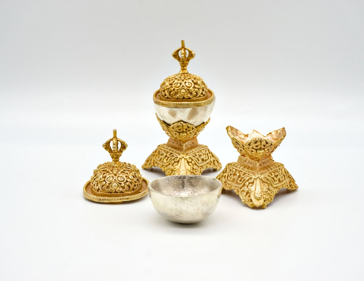 Pair of Gold & Silver Kapala – 8.5cm