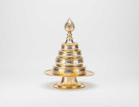 Handcrafted Gold & Silver Raised Mandala Set Extra Large