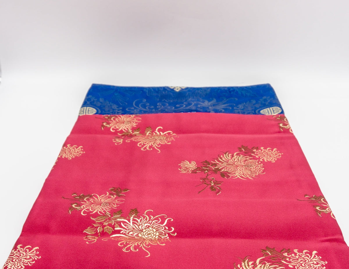 Rechteckiger Brokatstoff 84x54cm - Rot & Marineblau