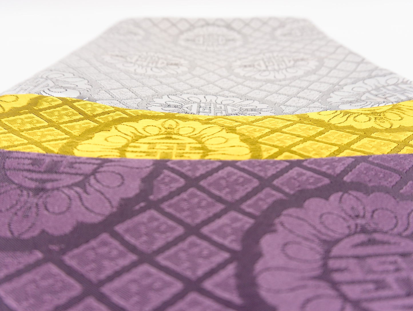 Square Brocade Cloth – Silver, Yellow & Purple
