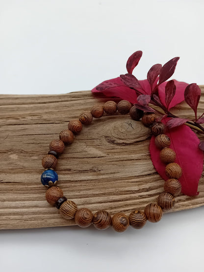 Wengewood & Lapis Lazuli Bracelet – 8mm