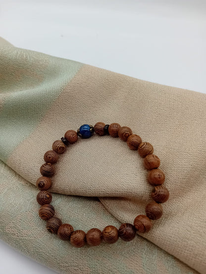 Wengewood & Lapis Lazuli Bracelet – 8mm
