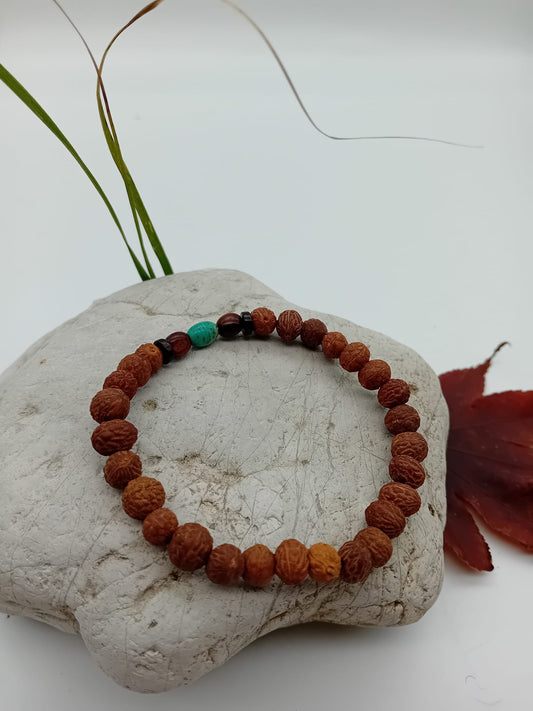  Raktu-Perlen-Armband mit reisförmigem Türkis