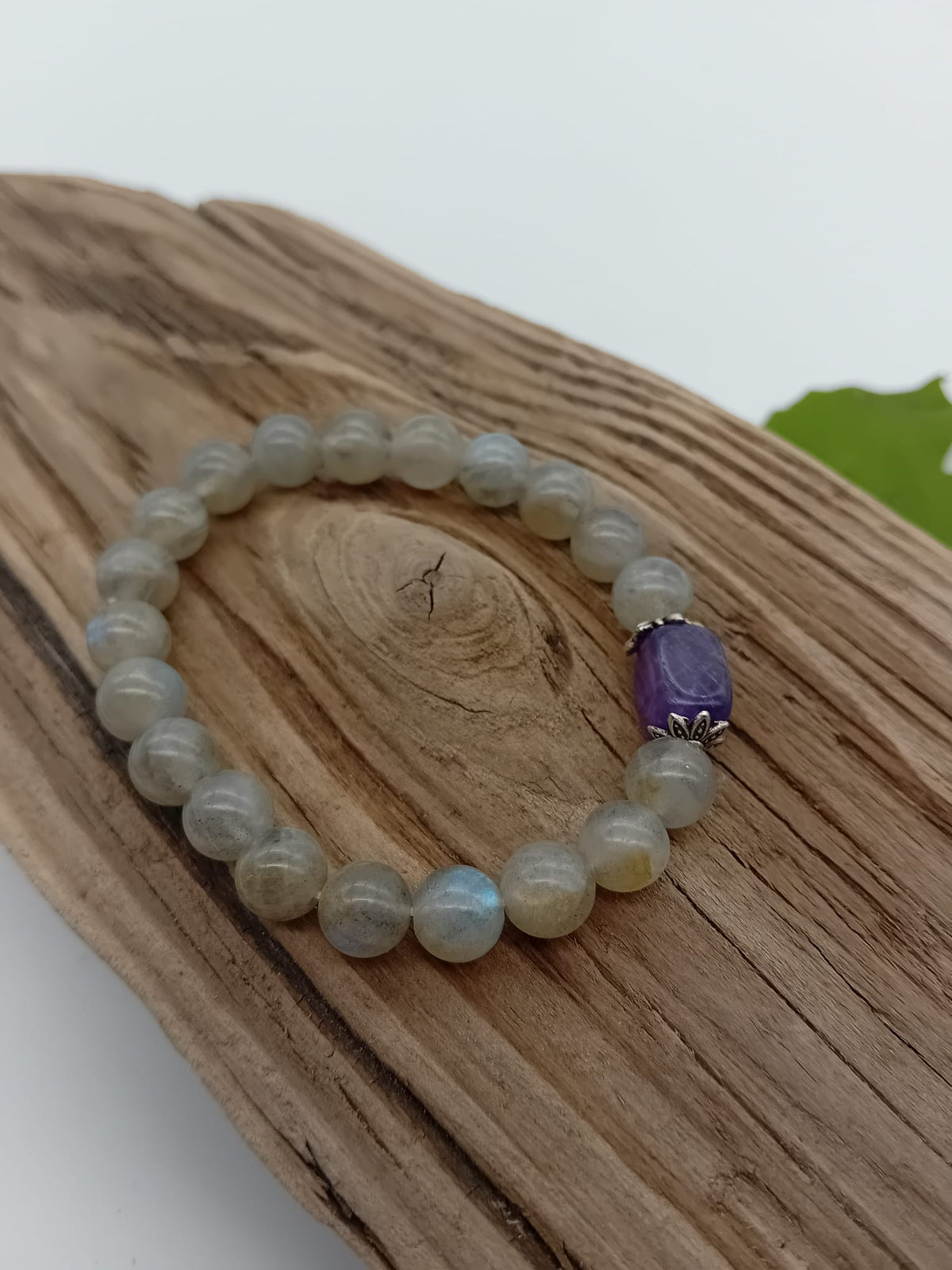 POS Labradorite 7mm & Amethyst Bracelet