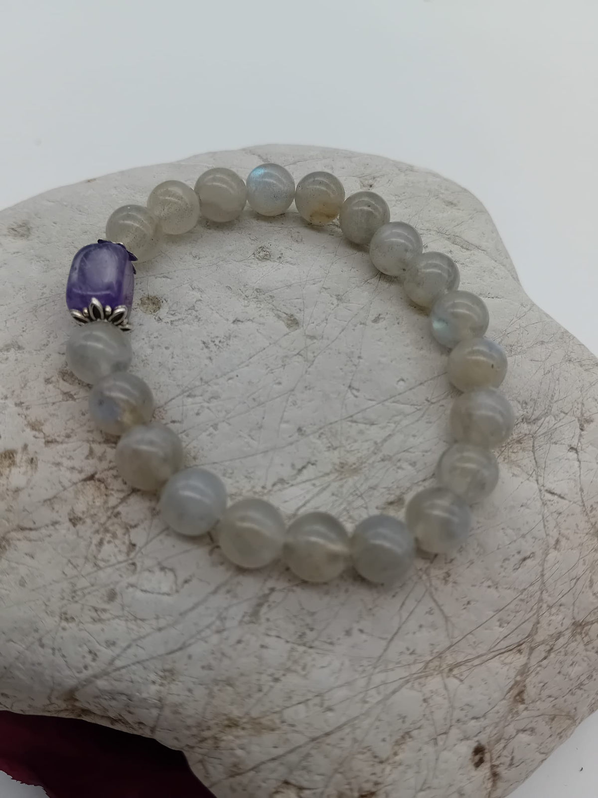 POS Labradorite 7mm & Amethyst Bracelet