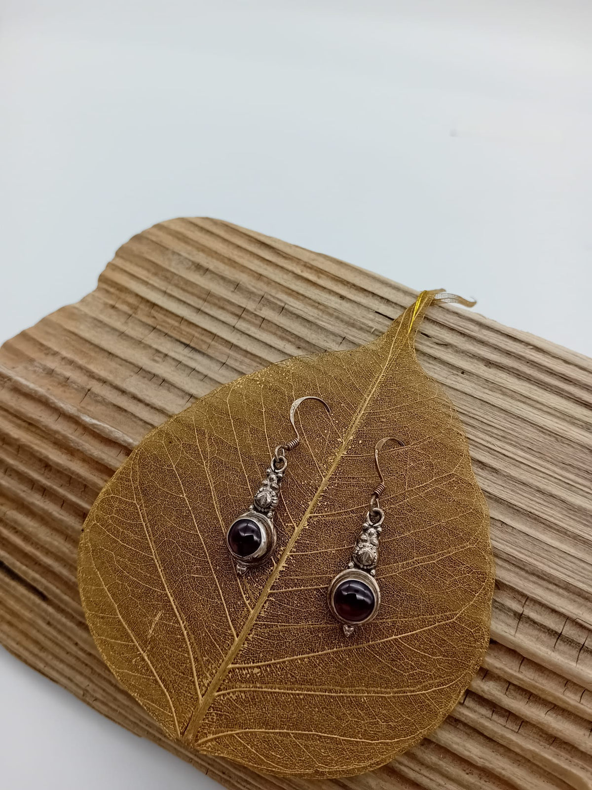 Sterling Silver & Indian Garnet Earrings
