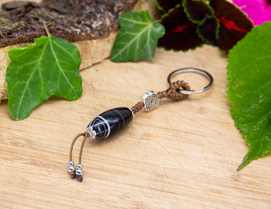 Black Banded Agate Keychain II