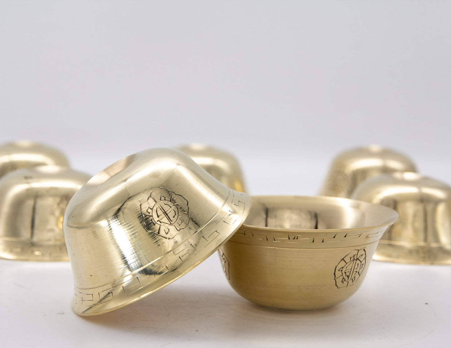 Brass-Plated Offering Bowl Set