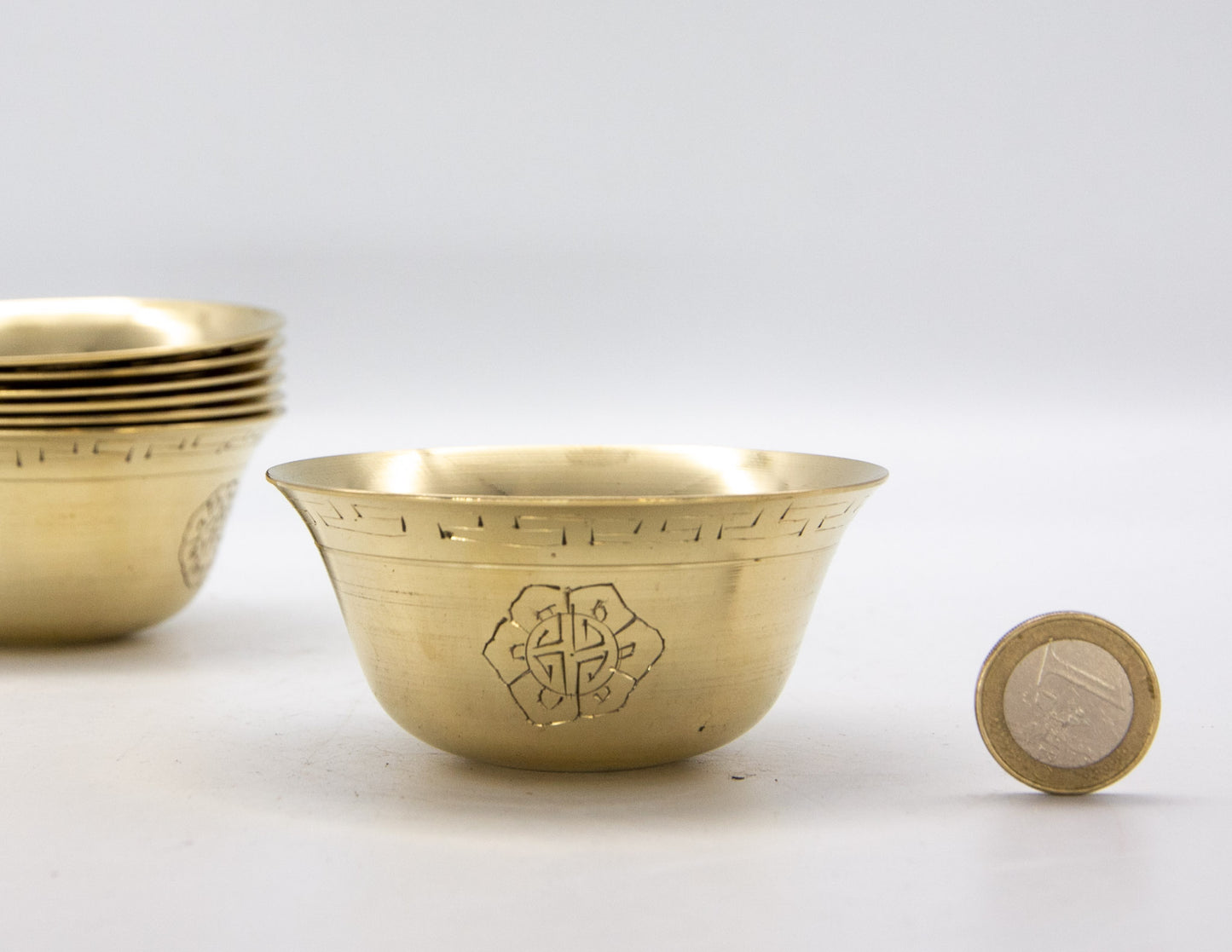 Brass-Plated Offering Bowl Set
