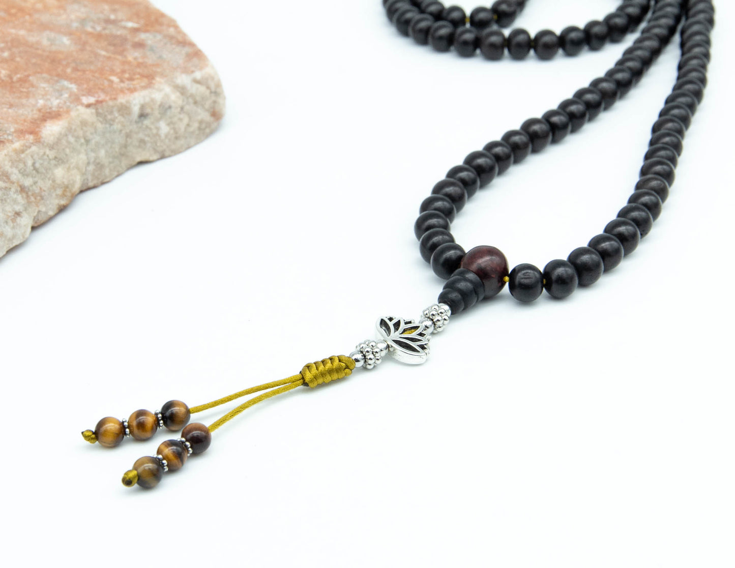 Black Rosewood Mala with Tiger's Eye – 9mm
