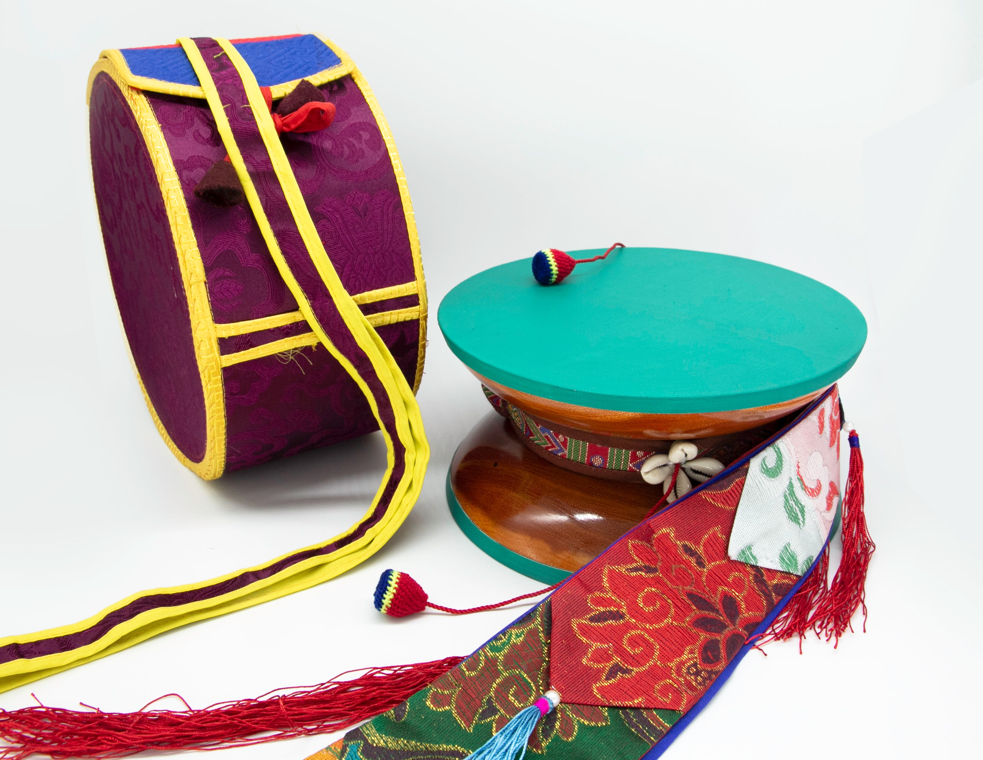 Lightweight Chod Drum – Burgundy Case – Rinchen Shop