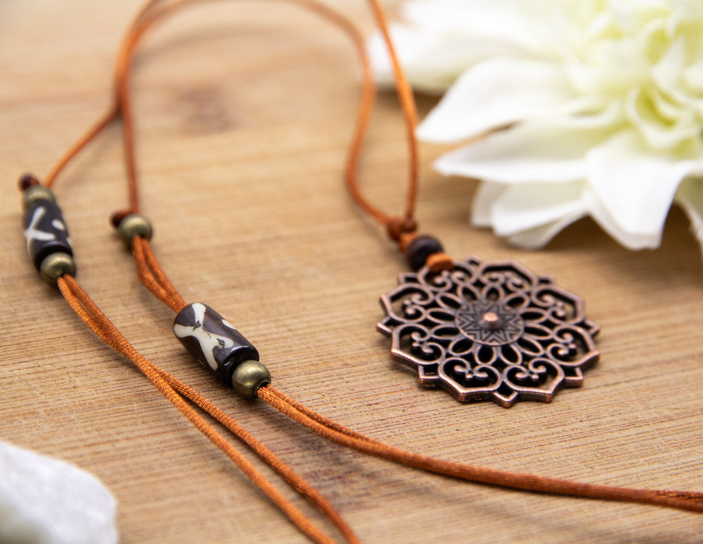 Copper Lotus Necklace