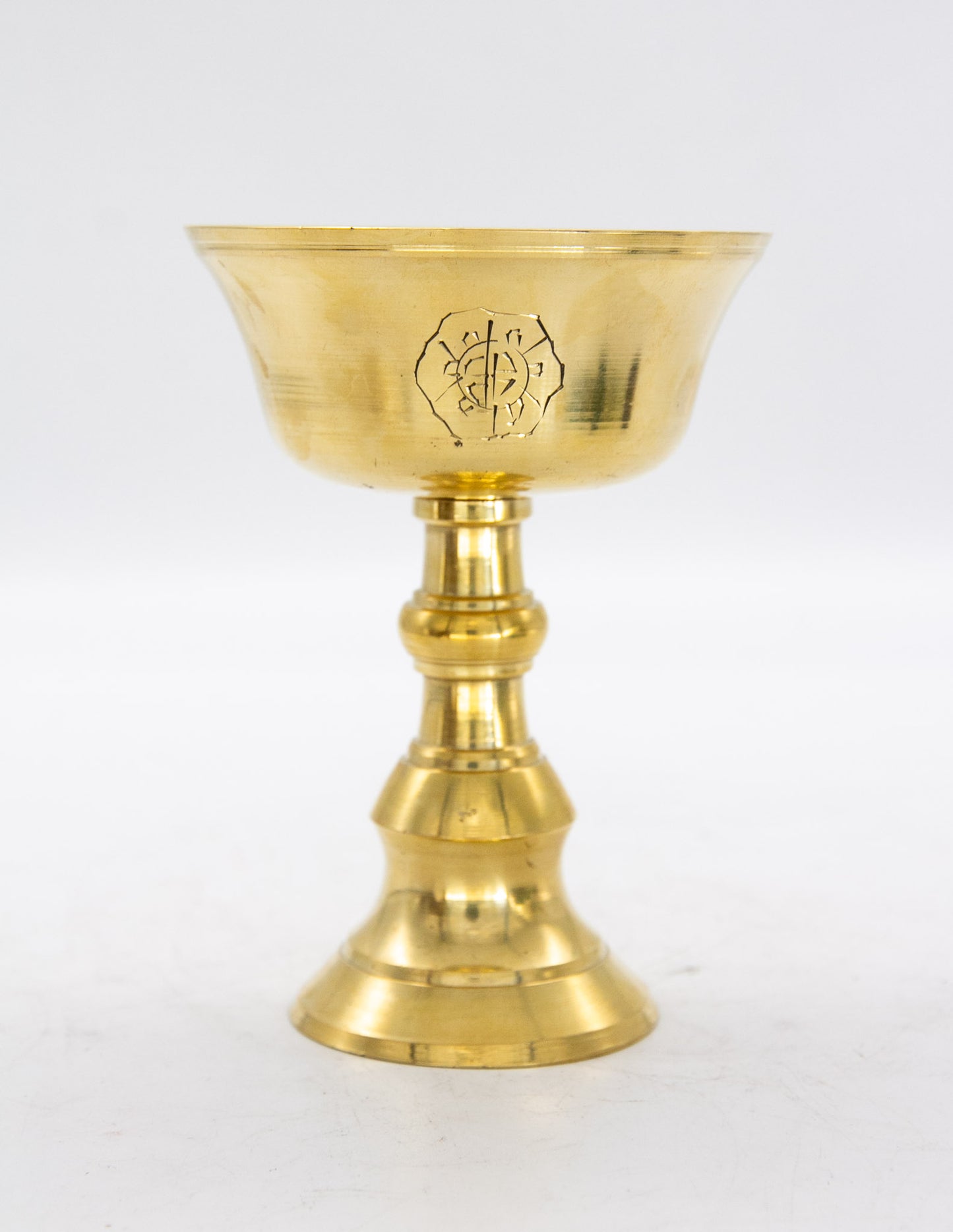 Engraved Brass Butter Lamp / 11.5cm