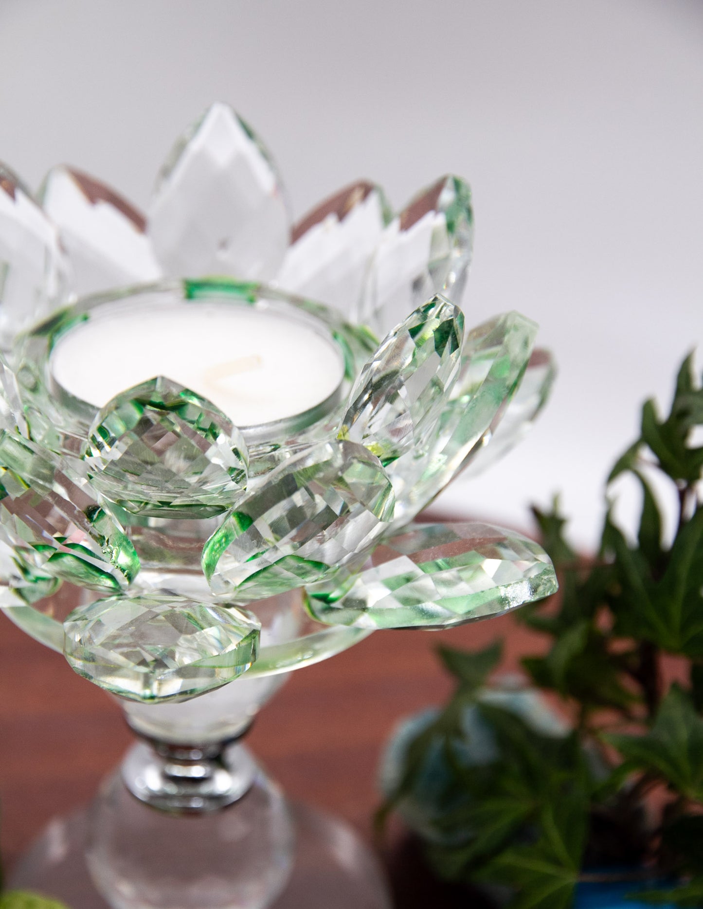 Crystal Glass Candle Holder with Pedestal