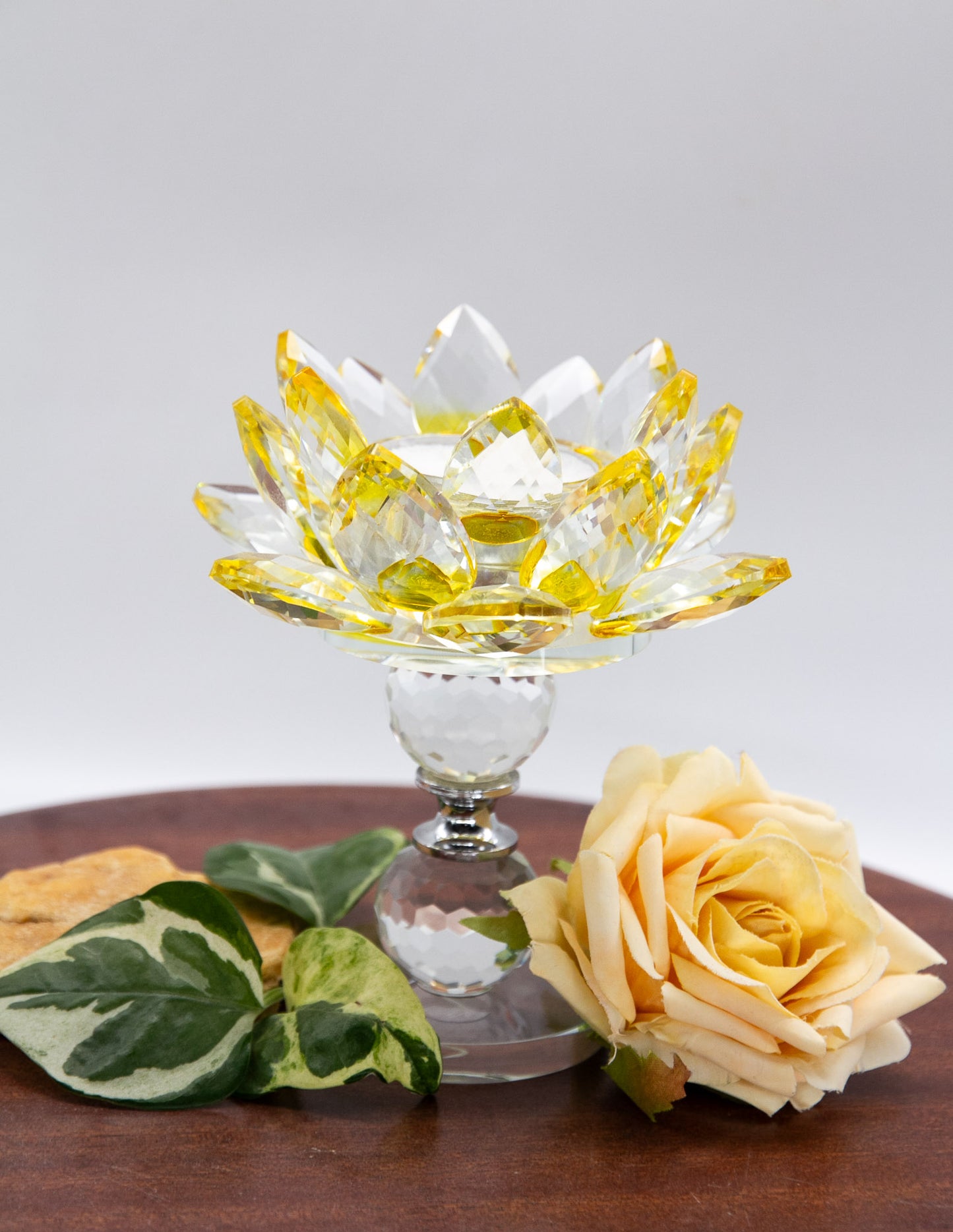 Crystal Glass Candle Holder with Pedestal