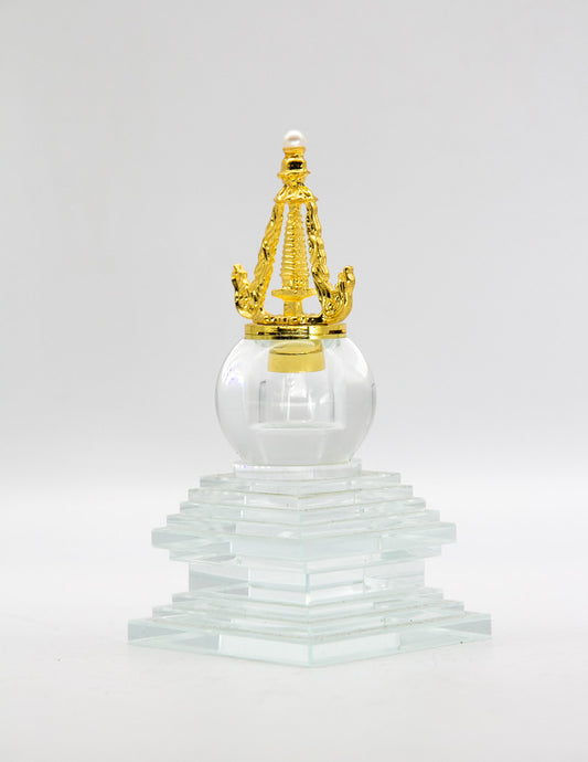 Glas-Stupa mit kostbarem Behälter - 12,5cm