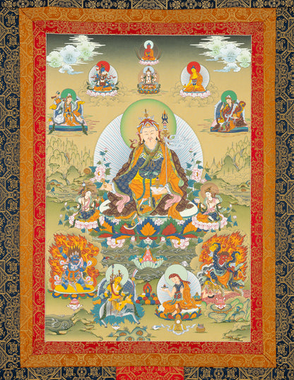 Guru Rinpoche mit 8 Manifestationen Thangka IV