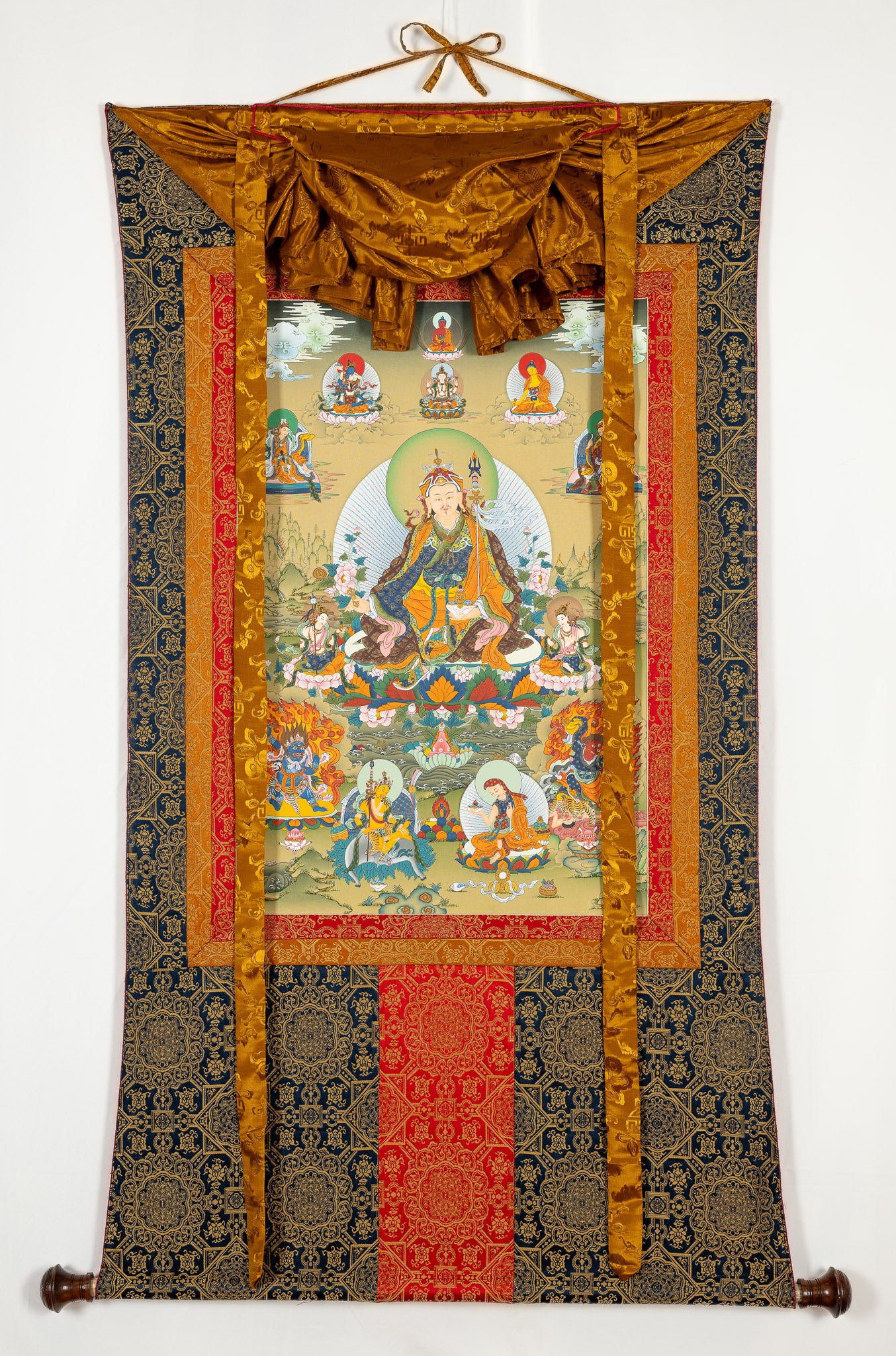 Guru Rinpoche with 8 Manifestations Thangka IV