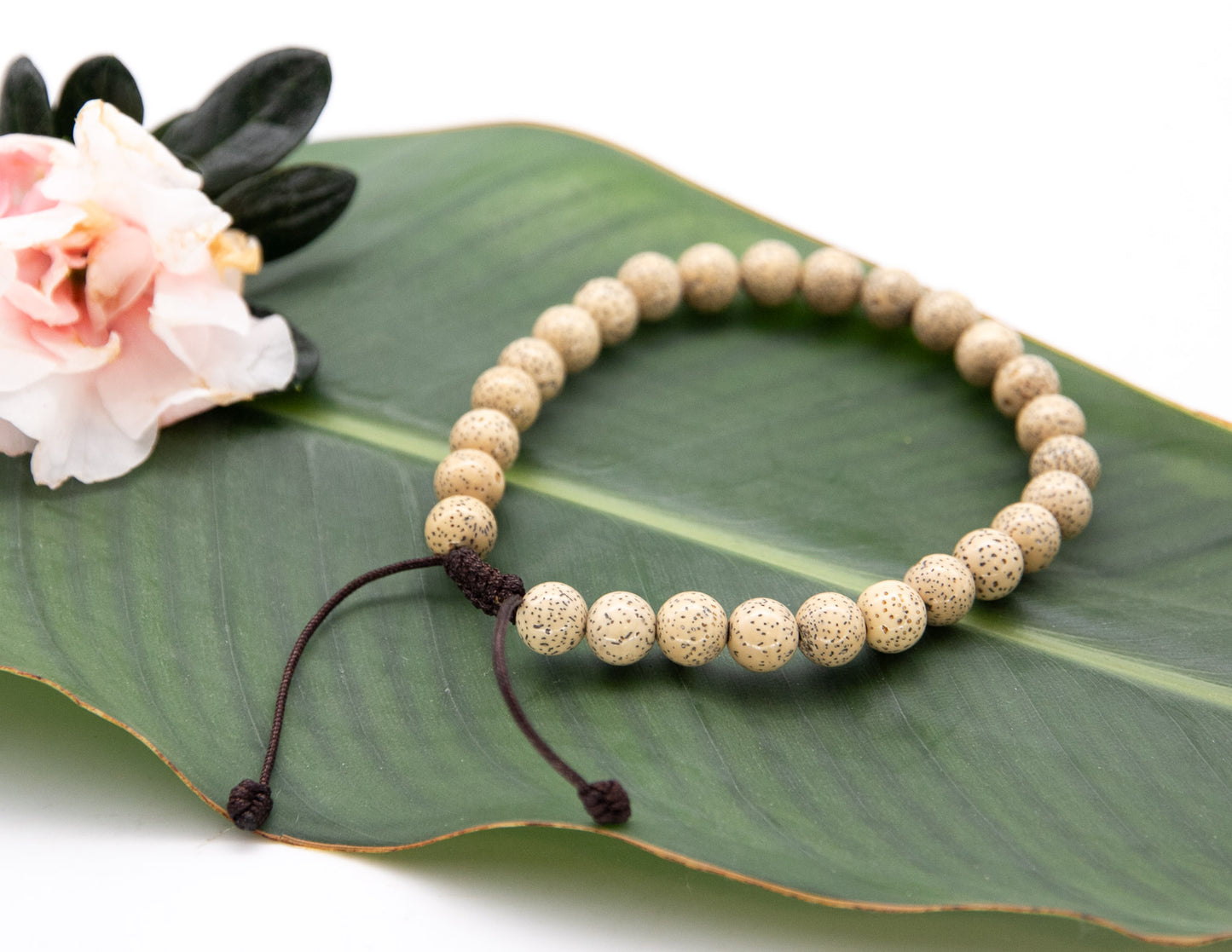Lotus Seed Adjustable Wrist Mala - 27 Beads