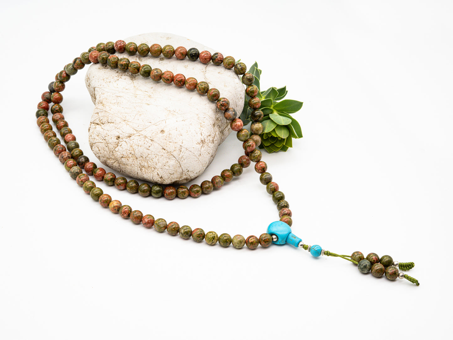Unakite & Turquoise Mala – 8mm