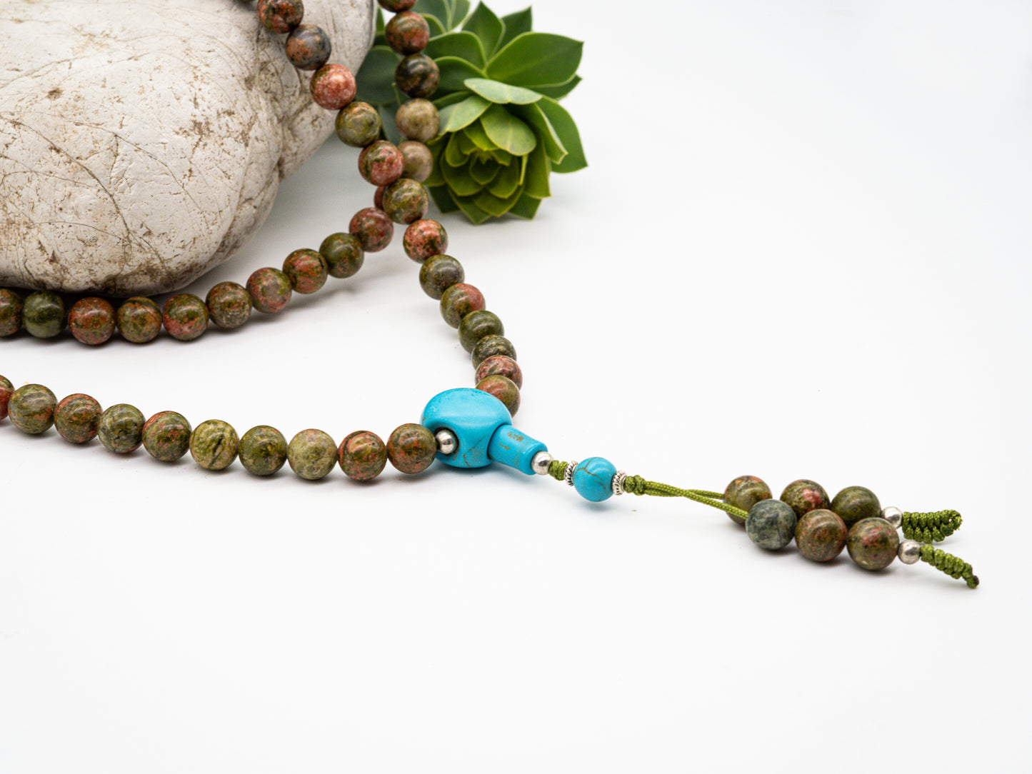 Unakite & Turquoise Mala – 8mm