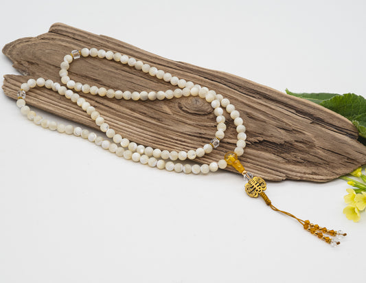 White Mother of Pearl Mala – 7mm