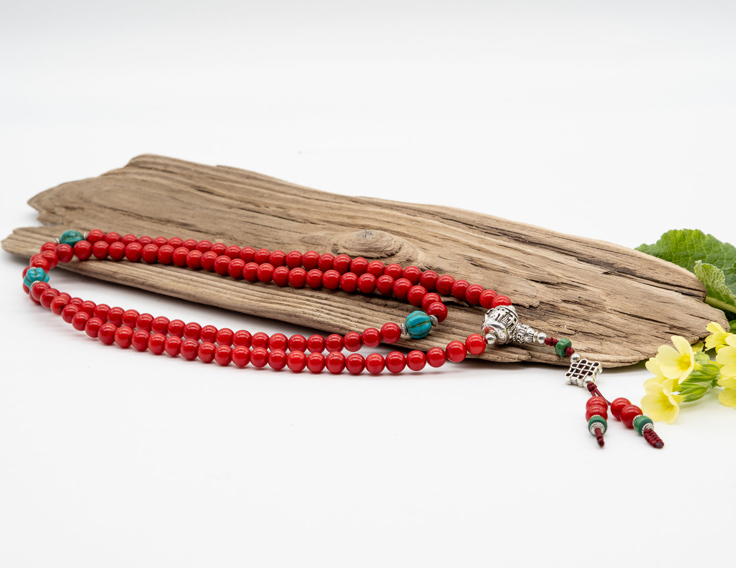 Red Onyx & Turquoise Mala – 8mm