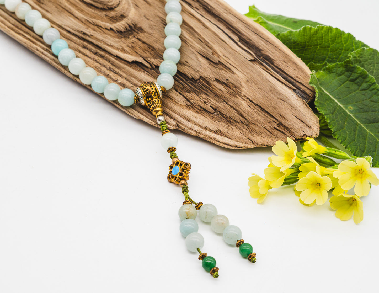Amazonite & Jade Mala – 9mm
