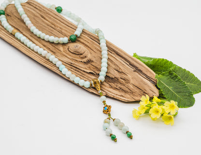 Amazonite & Jade Mala – 9mm