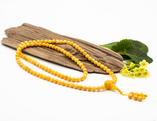 Indian Amber Mala – 9mm