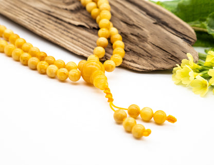 Indian Amber Mala – 9mm