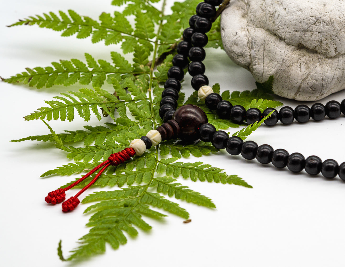 Black Rosewood & Bone Mala – 9mm