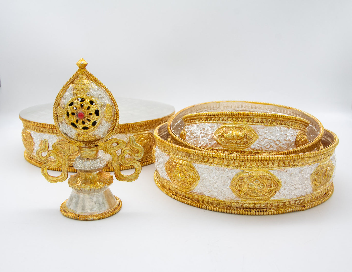 Handcrafted Gold & Silver Mandala Set – Large