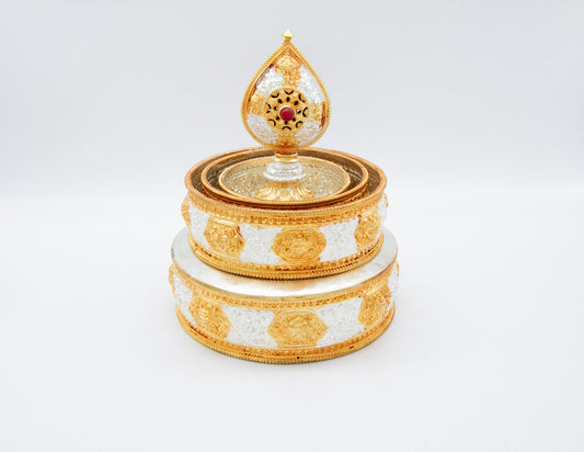 Handgefertigtes Gold & Silber Mandala Set – Mittel