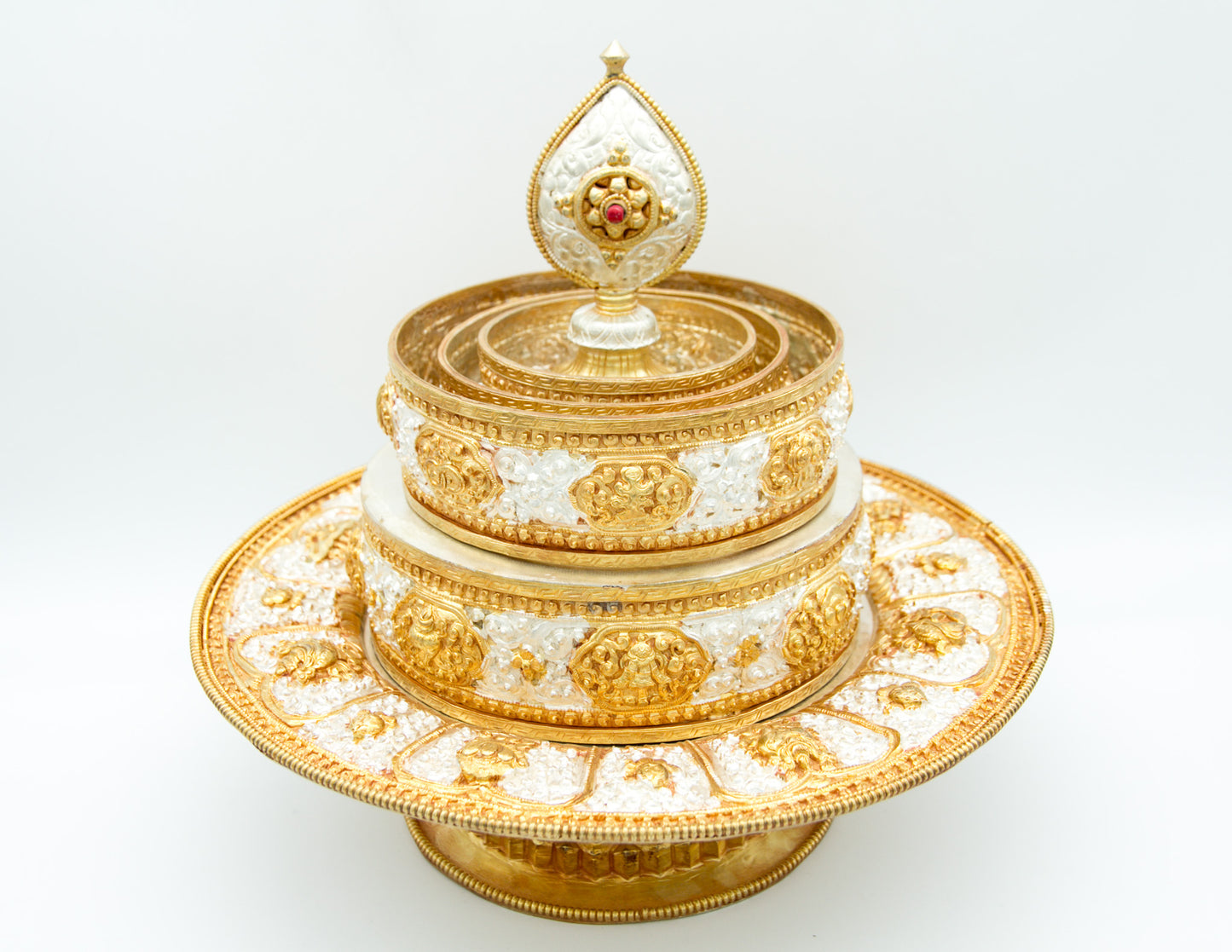 Handcrafted Gold & Silver Raised Mandala Set