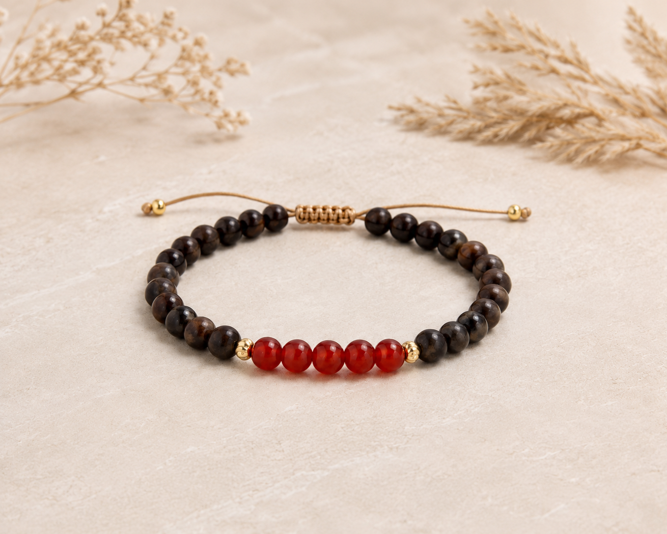 Rosewood & Carnelian Wrist Mala - 6mm