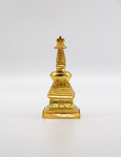 Goldene Stupa der Erleuchtung – 9 cm 