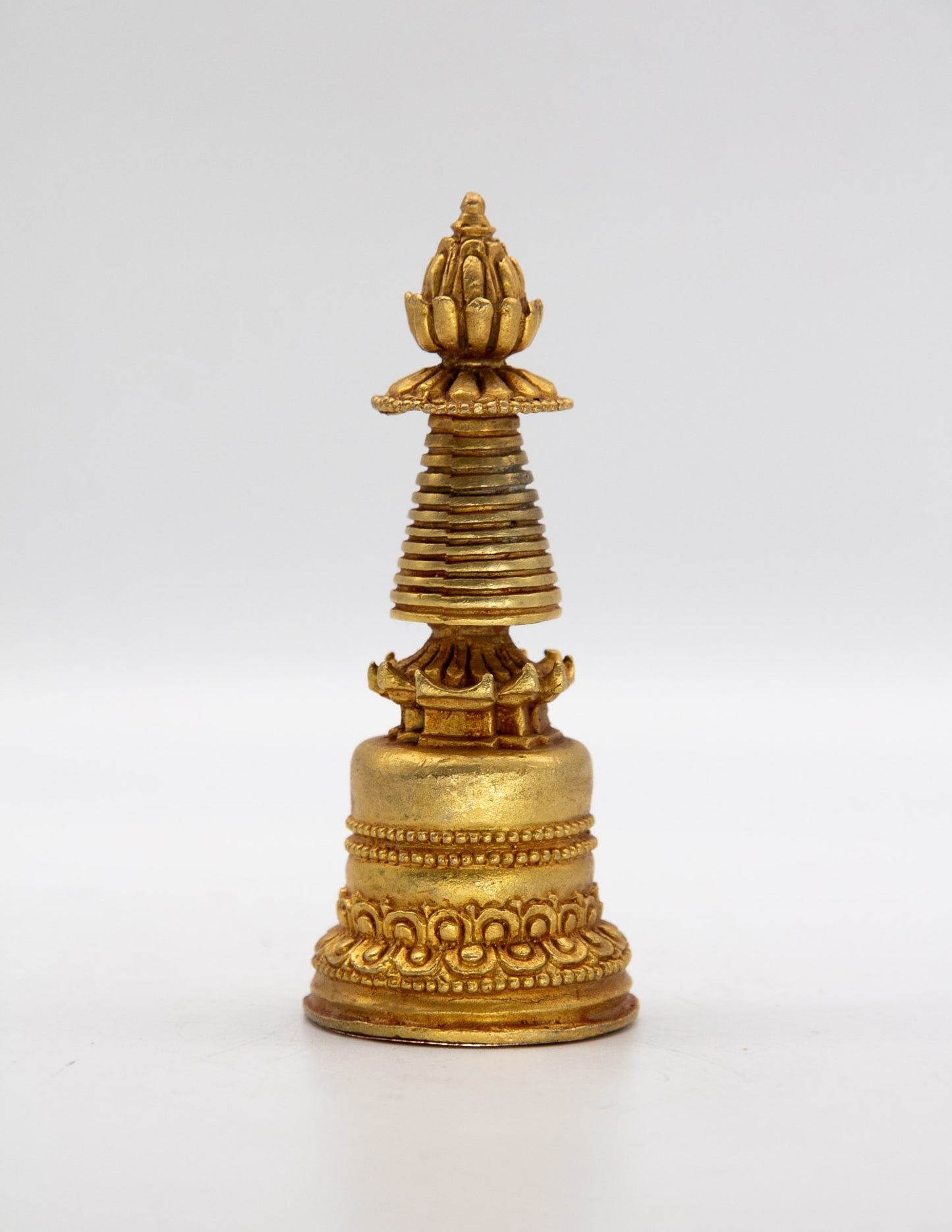 Estupa Kadam, chapada en oro – 11 cm