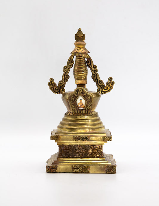 Stupa der Erleuchtung aus Messing – 18cm