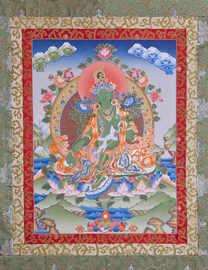 Grüne Tara Thangka IV
