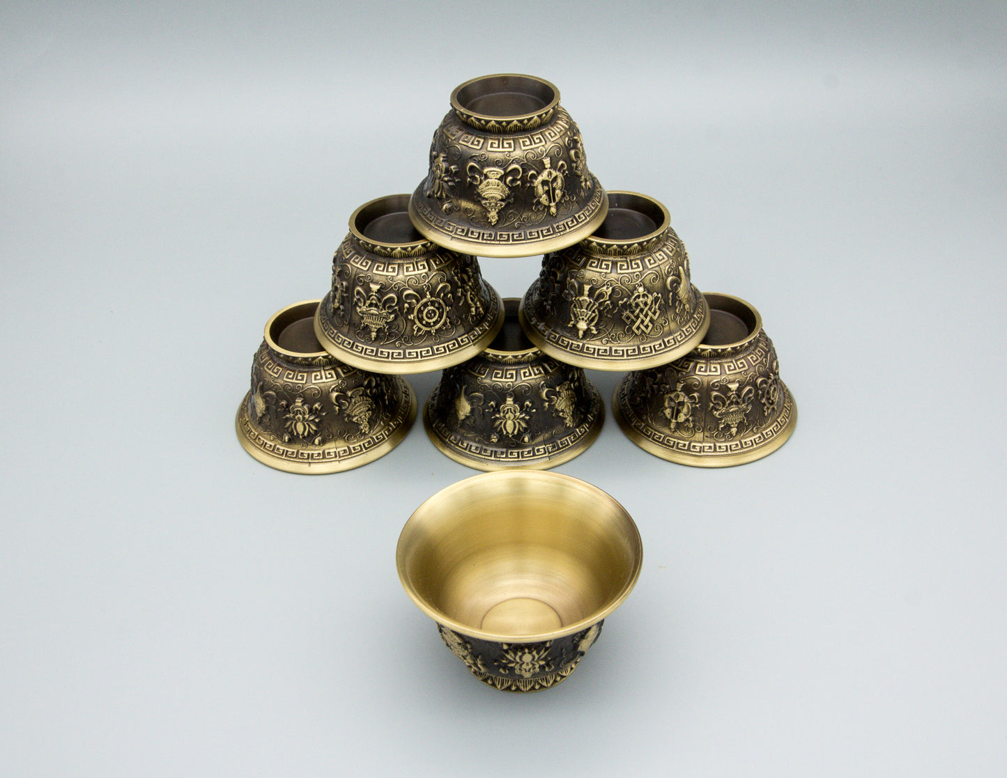 Auspicious Symbols Offering Bowl Set – 7cm