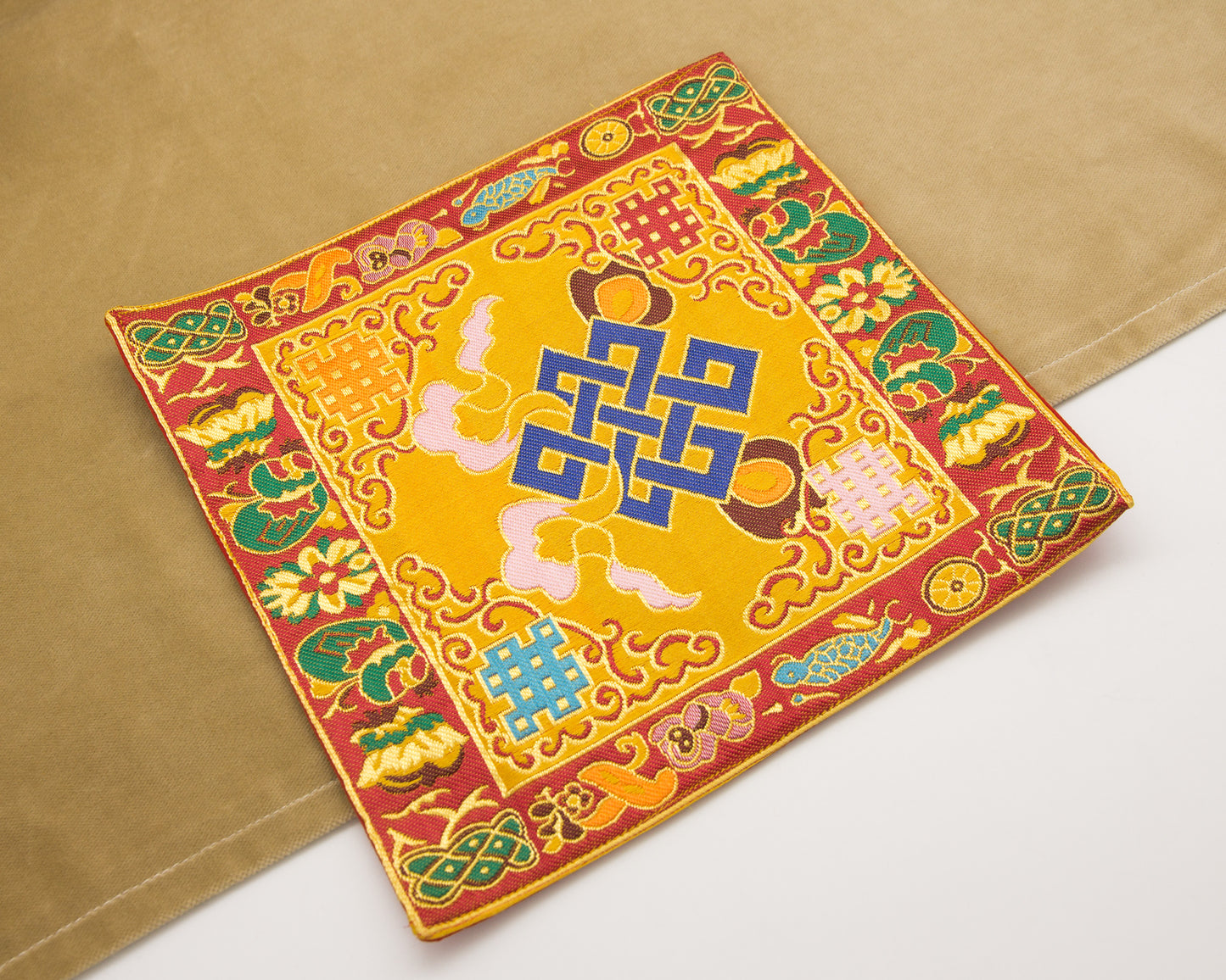 Square Brocade Cloth / Bell & Dorje Mat – Endless Knot