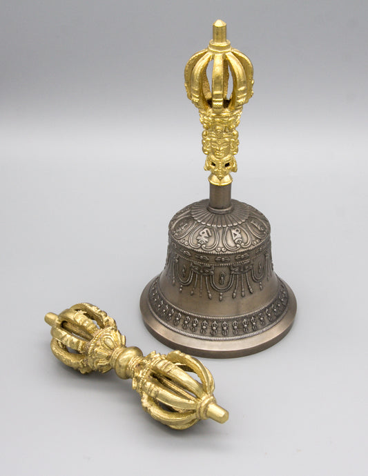 Campana de 9 puntas y Dorje con contraste dorado I – Estándar