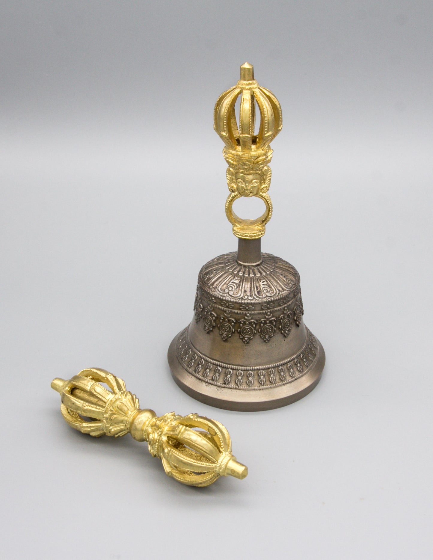 9-Pronged Bell & Dorje with Gold Contrast III – Ani